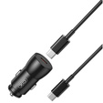 XO Ładowarka Samochodowa CC57 PD 25W 1x USB-C + Kabel USB-C – USB-C - Czarna