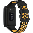 Pasek Silikonowy do Xiaomi Mi Band 7 Pro, Czarny / Żółty