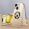 Etui do iPhone 15, Dual Glass, do Magsafe, złote