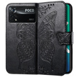 Etui z klapką do Xiaomi Poco X4 Pro 5G, Butterfly, czarne