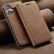 Etui do iPhone 17, ERBORD Vintage portfel z klapką, kawowe
