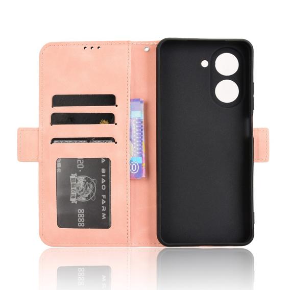 Etui z klapką do Xiaomi Redmi A5, Card Slot, różowe