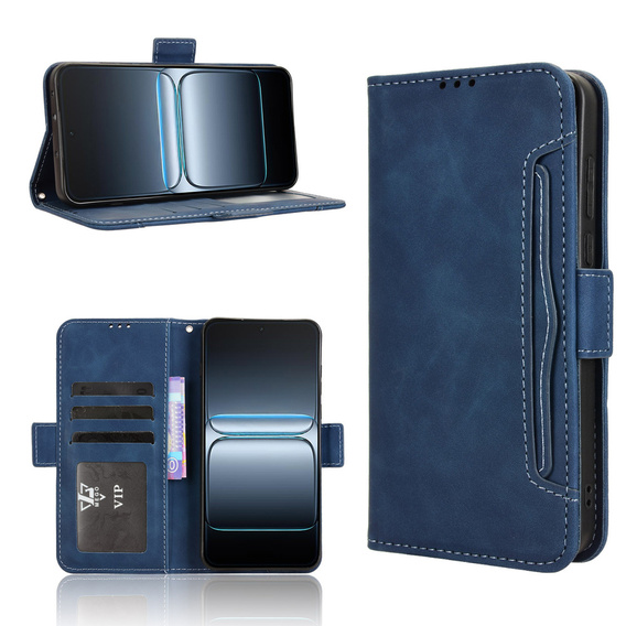 Etui z klapką do OnePlus Nord 5, Card Slot, granatowe