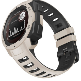 Pasek silikonowy dwukolorowy do Garmin Instinct – biało-czarny