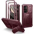 Etui pancerne do Samsung Galaxy S25, Dexnor Full Body (Two Frames), czerwone