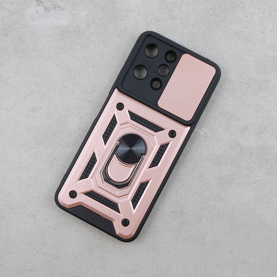 Etui pancerne do Xiaomi Redmi 12, CamShield Slide, różowe rose gold