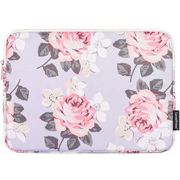 Etui na Laptopa 13" z Nadrukiem Różanym - Szare