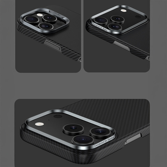 Etui BENKS Kevlar Armor Air do iPhone 17 Pro Max, Carbon Fiber 600D A070, do MagSafe – czarne