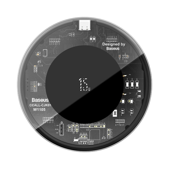 Baseus Simple Bezprzewodowa Ładowarka Indukcyjna 15W, Black
