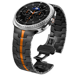 Bransoleta do Samsung Galaxy Watch 8 / 8 Classic, Czarna / Pomarańczowa