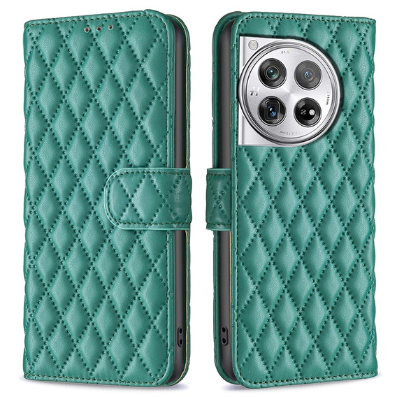Etui z klapką do OnePlus 12 5G, Wallet, BINFEN COLOR, zielone