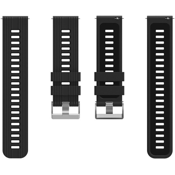 Pasek Silikonowy Uniwersalny 22mm, Czarny / Czarny