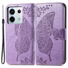 Etui z klapką do Xiaomi Redmi Note 13 Pro 5G, Butterfly, fioletowe