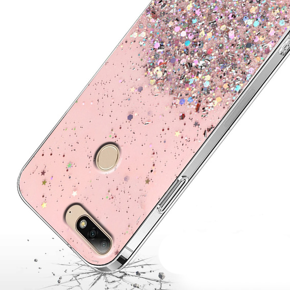 Etui do Huawei Y7 2018/Enjoy 8, Glittery, różowe