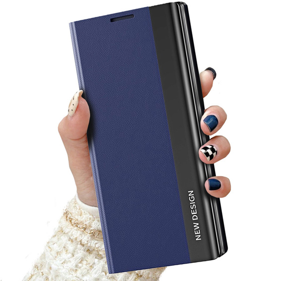 Etui z klapką do Xiaomi Poco M4 Pro 4G, Side Magnetic, granatowe