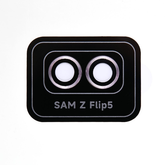 Szkło Hartowane na tylny aparat do Samsung Galaxy Z Flip5 5G, z metalową ramką, fioletowe