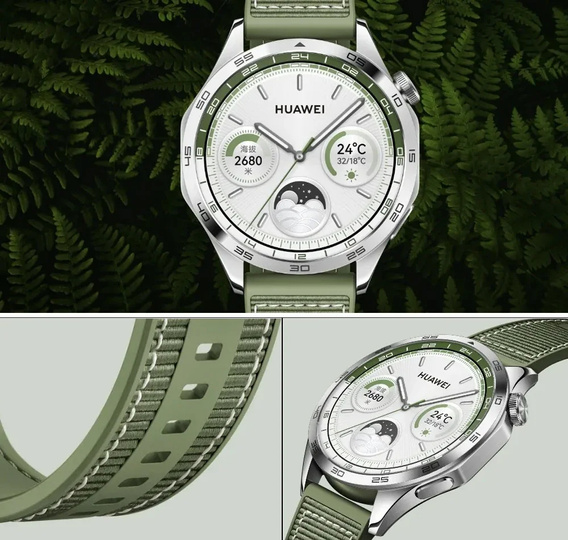 Pasek silikonowo nylonowy Uniwersalny 22mm, Zielony