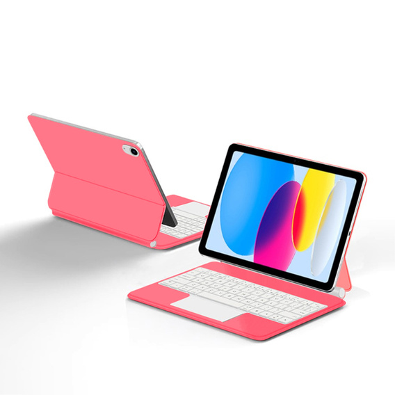 Etui z klawiaturą do iPad 11" 2025 A16 (11 gen.) / iPad 10.9" 2022 (10 gen.), Magnetic Keyboard Touchpad, różowe magenta