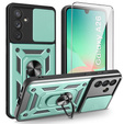 Etui pancerne do Samsung Galaxy A26, CamShield Slide, zielone + Szkło Hartowane 9H