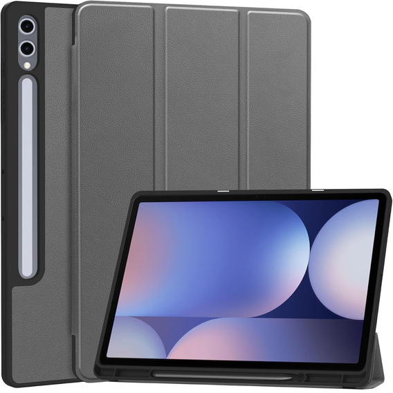Etui do Samsung Galaxy Tab S10 Ultra, Smartcase z miejscem na rysik, szare