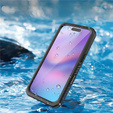 Etui Wodoodporne IP68 do iPhone 17 Pro, Redpepper, do MagSafe, przezroczyste z czarną ramką