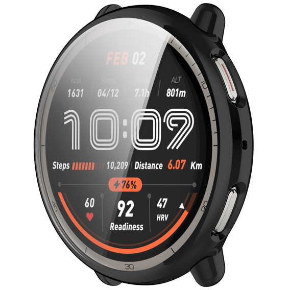 2w1 Etui z Osłoną na ekran do Amazfit Active 2, Czarne