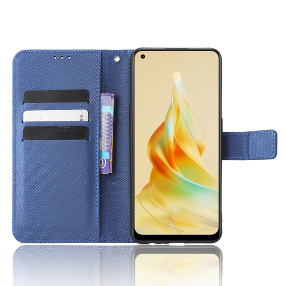 Etui z klapką do Oppo Reno8 T 4G, Wallet Smart Magnet, niebieskie