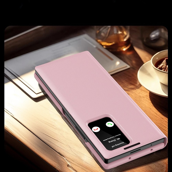 Etui z klapką do Samsung Z Fold6 5G, Smart View Wallet, różowe
