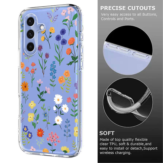 Etui do Samsung Galaxy S25 FE z motywem kwiatowym – wielokolorowe