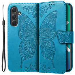 Etui z klapką do Samsung Galaxy A54 5G, Butterfly, niebieskie