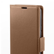 Etui do Oppo A18 4G / A38 4G, ERBORD Glossy Litchi, portfel z klapką, brązowe