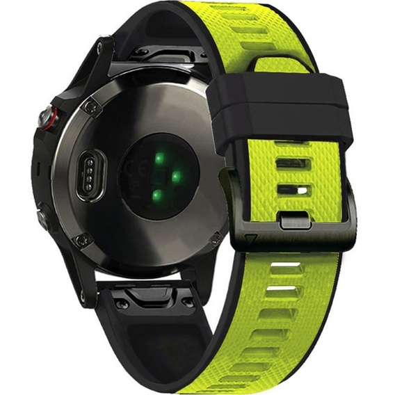 Pasek Silikonowy Quickfit 26mm do Garmin, Limonkowy / Czarny