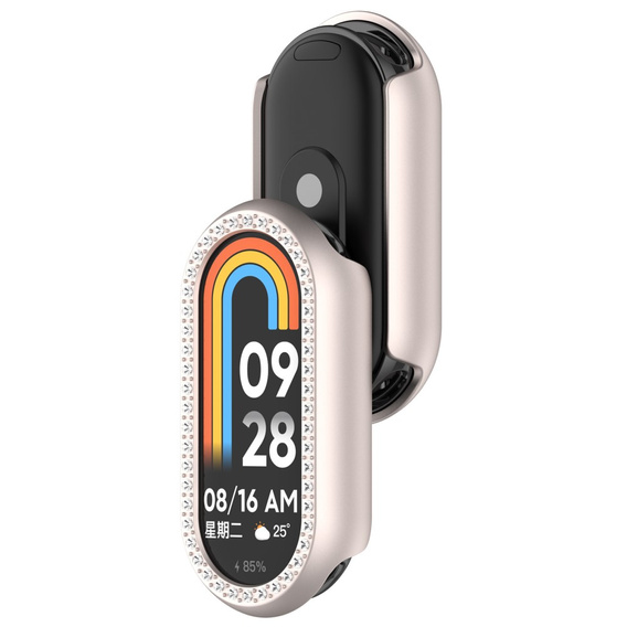 Etui z Diamentami do Xiaomi Smart Mi Band 9, Beżowe