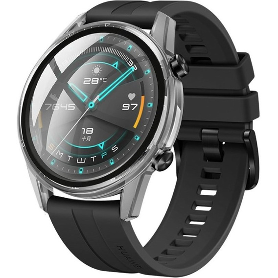 2w1 Etui + Szkło Hartowane do Huawei Watch GT 2 46mm, Przezroczyste
