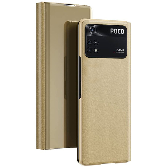 Etui do Xiaomi Poco M4 Pro 4G, Clear View, złote