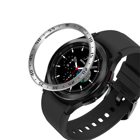 Nakładka Bezel Ring do Galaxy Watch 4 Classic 42mm, Silver/Black