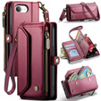 Etui CASEME do iPhone 16e RFID Leather Wallet, RFID Leather Wallet, z paskiem na ramię, czerwone