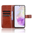 Etui z klapką do Samsung Galaxy A36 5G, Crazy Horse Wallet, brązowe