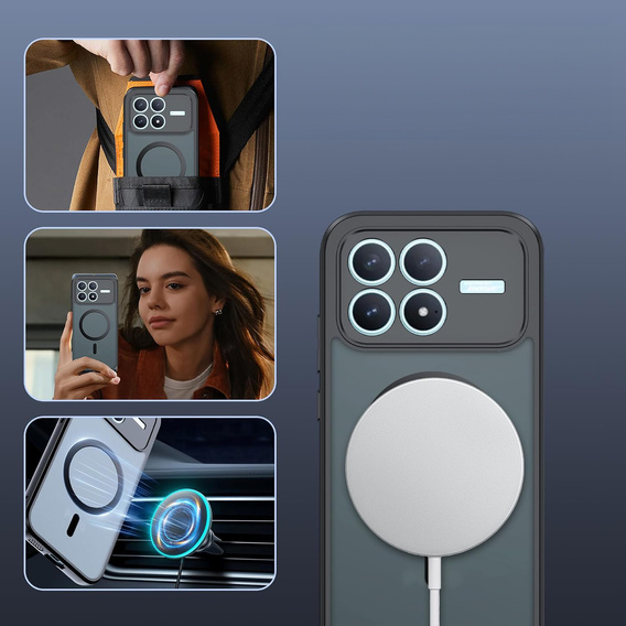 Etui do Xiaomi Poco F8 Pro, do MagSafe, ERBORD Matt Case, czarny