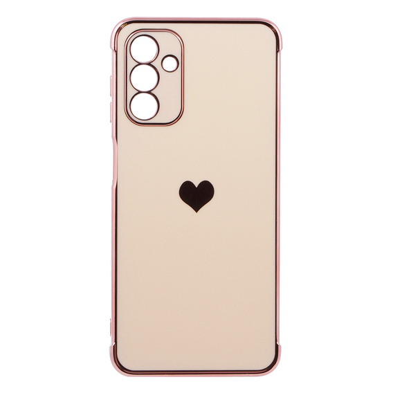 Zestaw Etui do Samsung Galaxy A13 5G, Electro heart, Różowe rose gold + Szkło