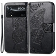 Etui z klapką do Xiaomi Poco X4 Pro 5G, Butterfly, czarne