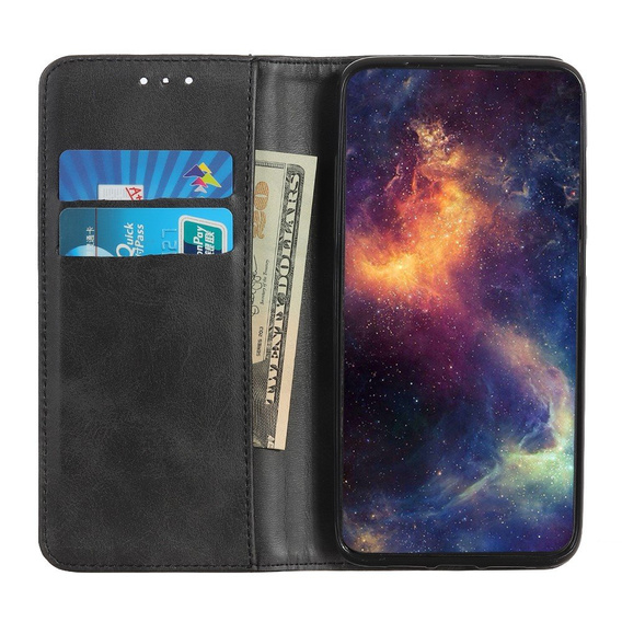 Etui z klapką do Asus Zenfone 8, Split Leather, czarne