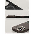 Etui BENKS Kevlar do iPhone 16 Pro, Magnetic Armor Pro Prestige Kevlar 600D Y065, do MagSafe, aktywny przycisk – brązowe