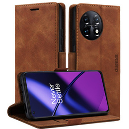 Etui do OnePlus 11 5G, ERBORD Vintage portfel z klapką, brązowe