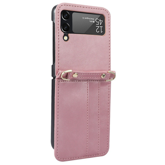 Etui Leather Card Slots do Samsung Galaxy Z Flip3 5G, Pink