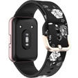 Pasek Silikonowy do Samsung Galaxy Fit 3, Black Flower