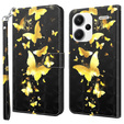 Etui z klapką do Xiaomi Redmi Note 13 Pro+, Wallet, Butterflies złote