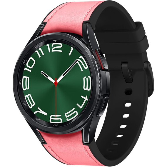 Pasek Skórzany do Samsung Galaxy Watch 4/5/6/7/FE 40/42/43/44/45/46/47mm, Różowy