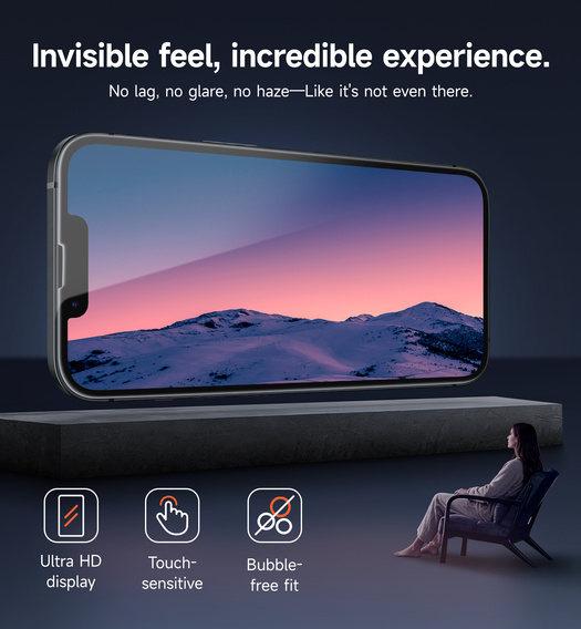 2x SURITCH Szkło Hartowane do iPhone 16e / 14 / 13 Pro, przezroczyste