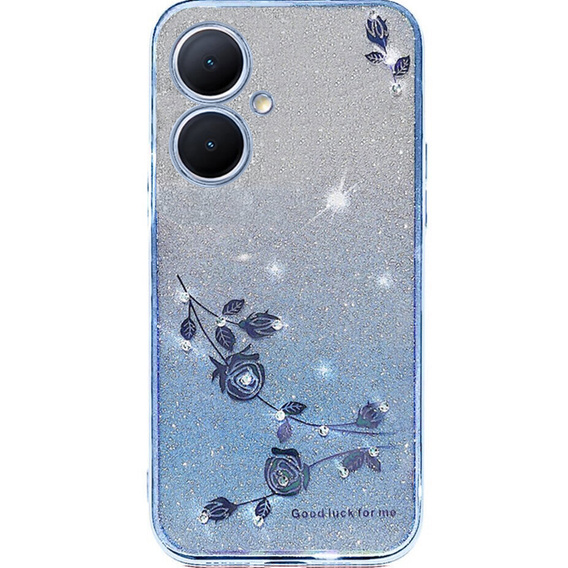 Etui do OnePlus Nord CE 3 Lite 5G, Glitter Flower, niebieskie